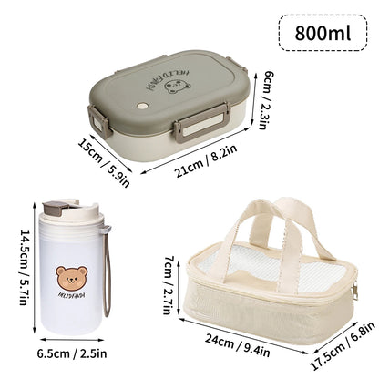 FreshMate | Lunch Box Bento Portatile | A Prova di Perdite con 3 Scomparti