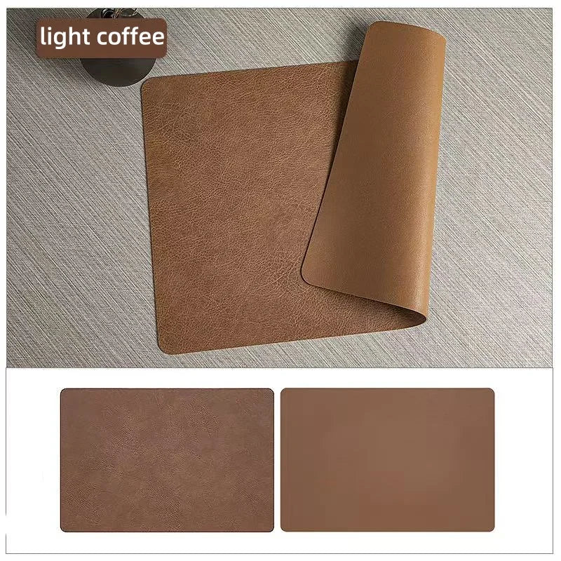 DuoMat | Double-Sided Faux Leather Placemats | Heat Resistant & Waterproof