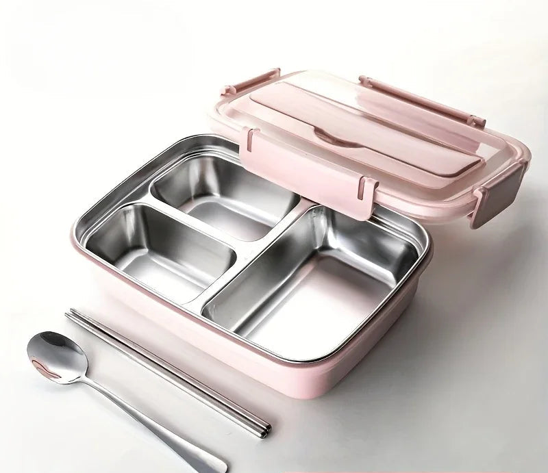 Stainless Steel BentoBox | Leak-Proof Lunch Box with 3 Compartments – Durable & Easy-Clean