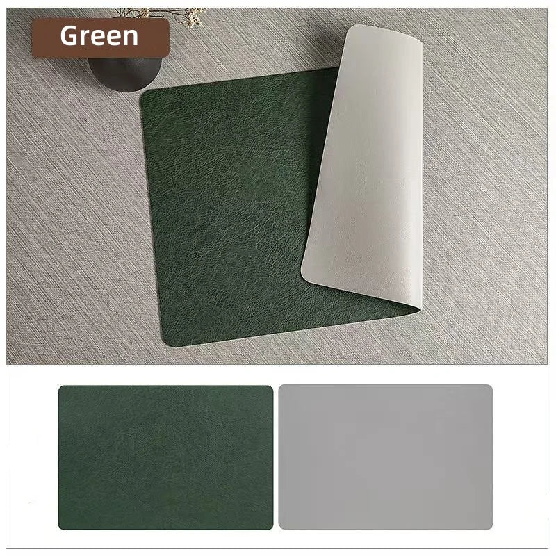 DuoMat | Double-Sided Faux Leather Placemats | Heat Resistant & Waterproof