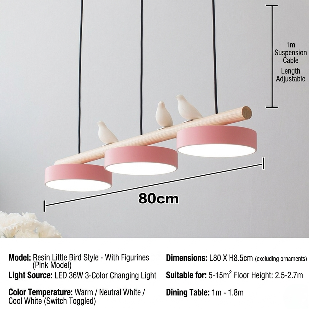 Sienna Bird Round Chandelier | Modern Nature-Inspired LED Ceiling Light