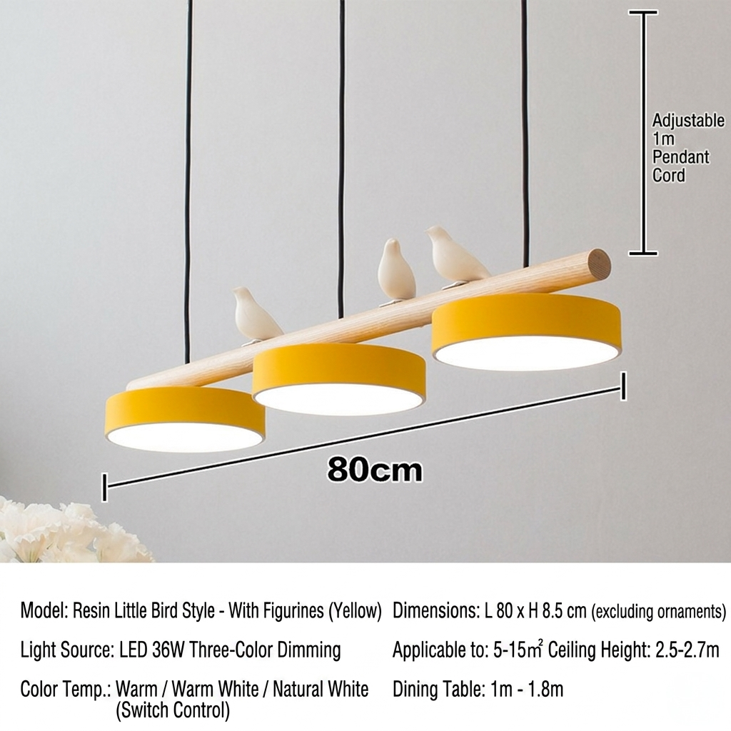 Sienna Bird Round Chandelier | Modern Nature-Inspired LED Ceiling Light