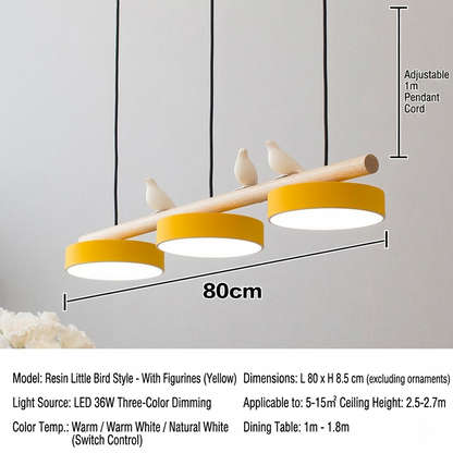 Sienna Bird Round Chandelier | Modern Nature-Inspired LED Ceiling Light