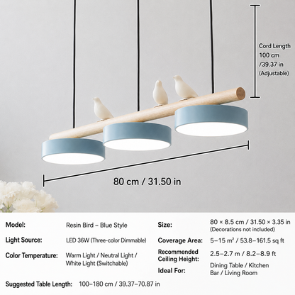 Sienna Bird Round Chandelier | Modern Nature-Inspired LED Ceiling Light