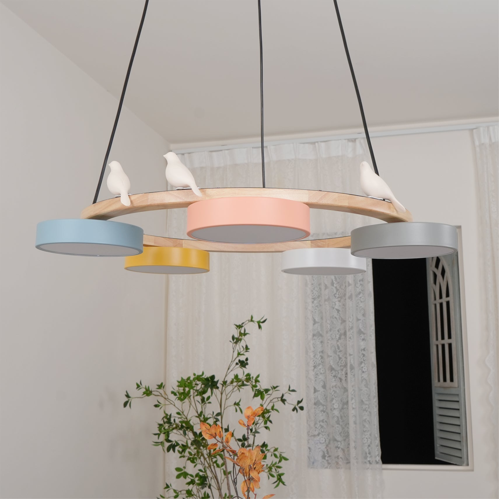 Sienna Bird Round Chandelier | Modern Nature-Inspired LED Ceiling Light