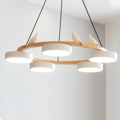 Sienna Bird Round Chandelier | Modern Nature-Inspired LED Ceiling Light