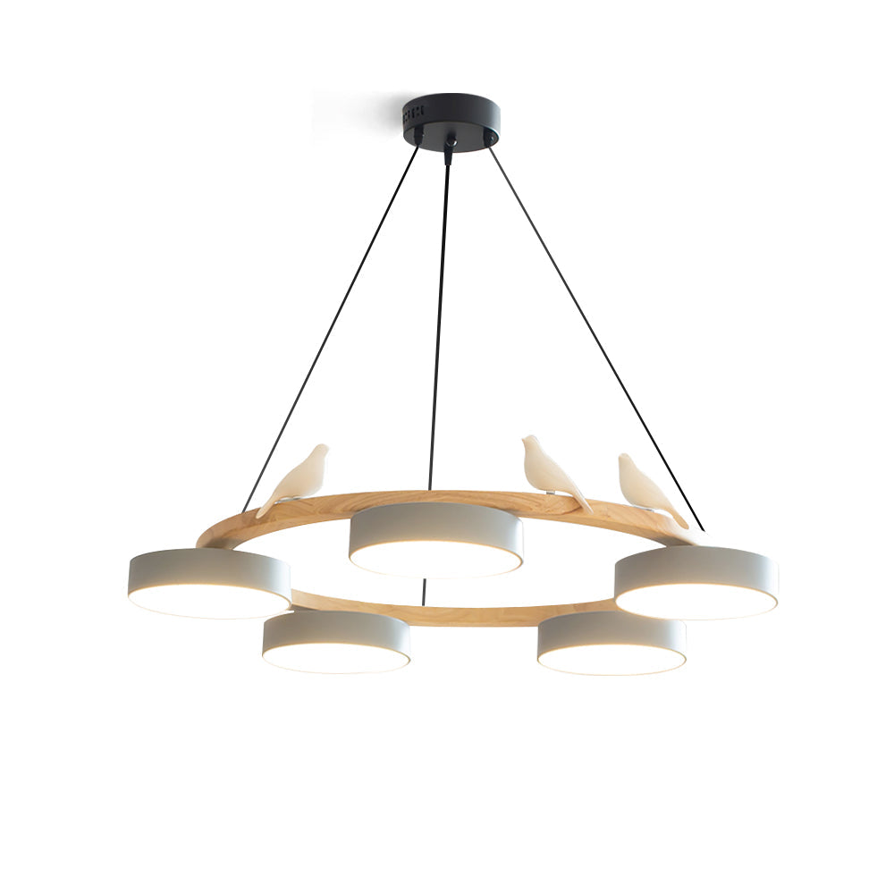 Sienna Bird Round Chandelier | Modern Nature-Inspired LED Ceiling Light