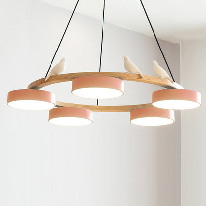 Sienna Bird Round Chandelier | Modern Nature-Inspired LED Ceiling Light