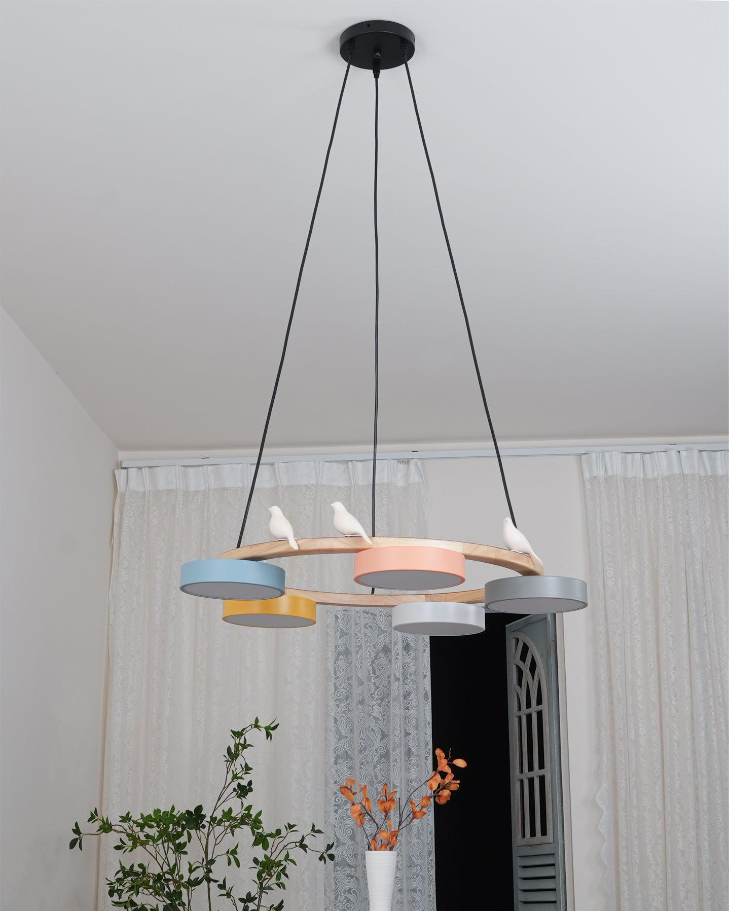 Sienna Bird Round Chandelier | Modern Nature-Inspired LED Ceiling Light