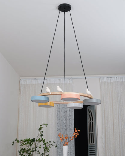 Sienna Bird Round Chandelier | Modern Nature-Inspired LED Ceiling Light