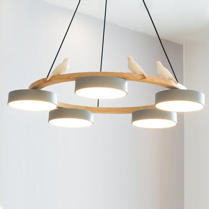 Sienna Bird Round Chandelier | Modern Nature-Inspired LED Ceiling Light