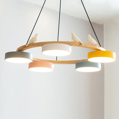 Sienna Bird Round Chandelier | Modern Nature-Inspired LED Ceiling Light