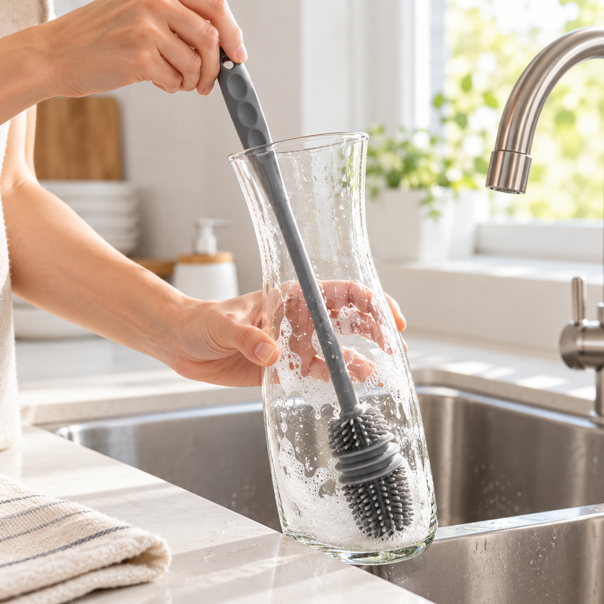 Silicone Brush Cleaning Long Handle Kitchen Tool