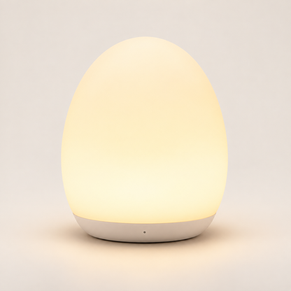 Luz nocturna de silicona con control táctil, portátil y con forma de huevo para niños