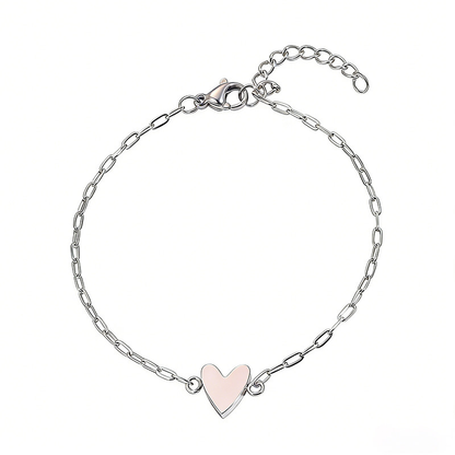 Pulseira Ajustável com Corrente de Coração para Casais