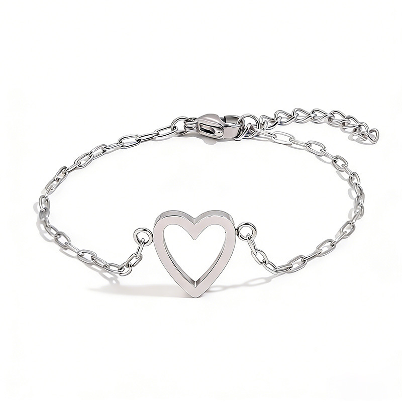 Pulseira Ajustável com Corrente de Coração para Casais