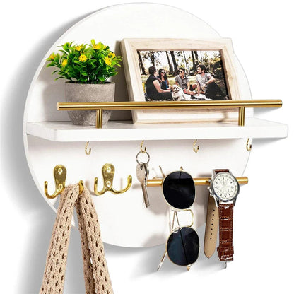 Suport Rotund pentru Chei din Lemn | Organizator de Perete Elegant și Prietenos cu Mediul