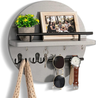 Suport Rotund pentru Chei din Lemn | Organizator de Perete Elegant și Prietenos cu Mediul