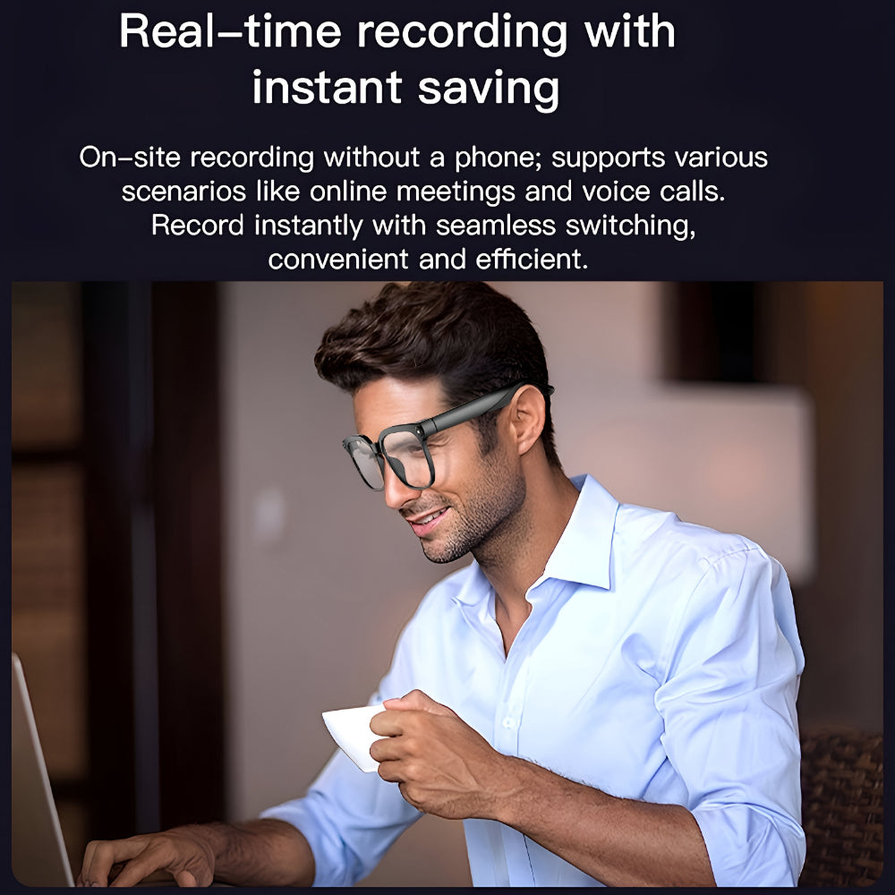 Ochelari Inteligenti cu Cameră Înregistrare Video și Audio Wireless