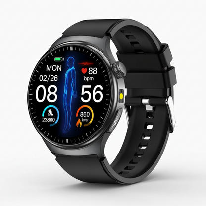 Smartwatch mit EKG, Sauerstoffmessung und Gesundheitsüberwachung