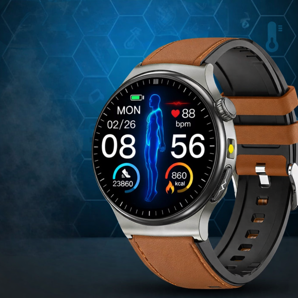 Smartwatch mit EKG, Sauerstoffmessung und Gesundheitsüberwachung