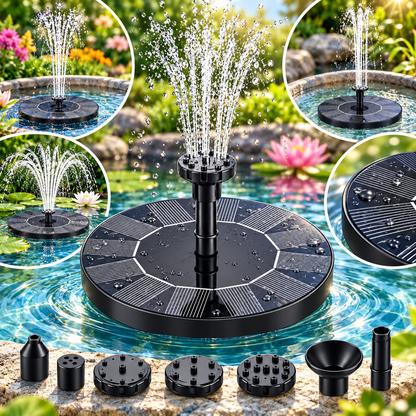 Schwimmende Solarbrunnenpumpe, Wasserspiel für den Außenbereich und Dekoration