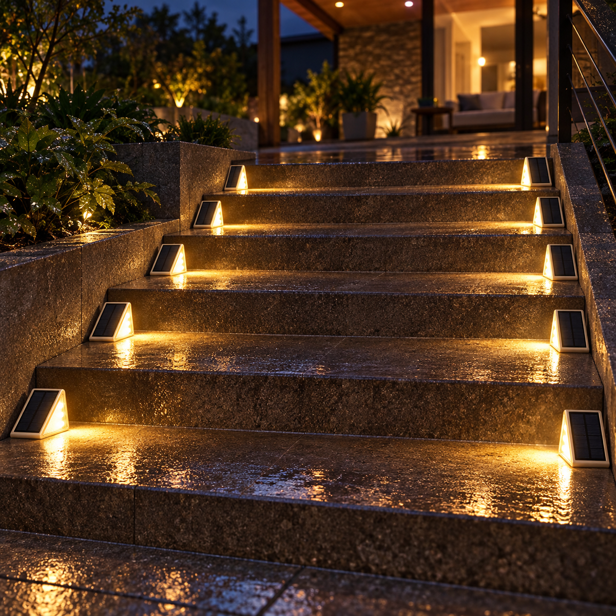 Solar Powered Stair Lights LED Step Outdoor Staircase