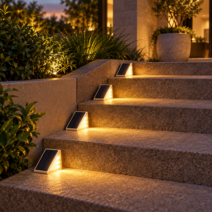Solar Powered Stair Lights LED Step Outdoor Staircase