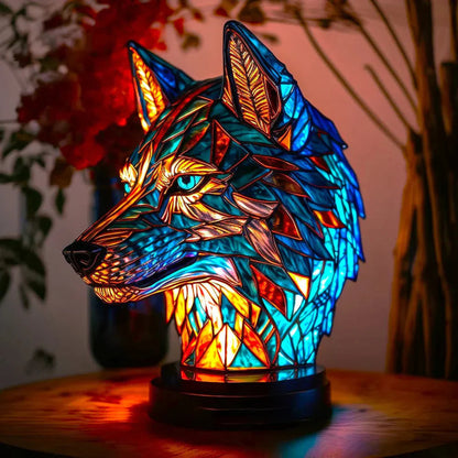 Stained Glass Animal Table Lamp Unique Home Decor Art Piece 0