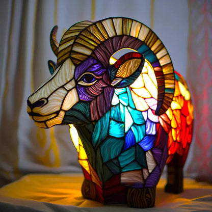 Stained Glass Animal Table Lamp Unique Home Decor Art Piece 6