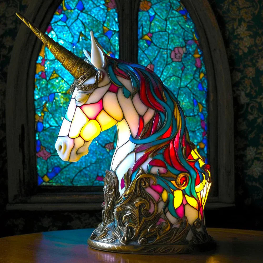 Stained Glass Animal Table Lamp Unique Home Decor Art Piece 7