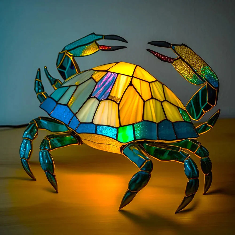 Stained Glass Animal Table Lamp Unique Home Decor Art Piece 8