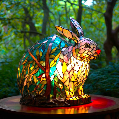 Table Lamp Animal Stained Glass Style LED Accent Light