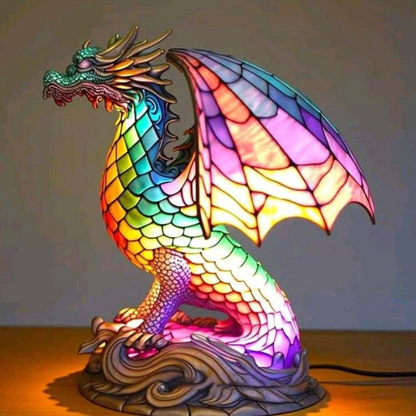 Table Lamp Animal Stained Glass Style LED Accent Light
