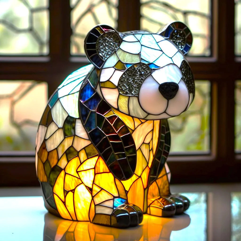 Stained Glass Table Lamp Decorative Animal Design for Bedroom Nightstands 16