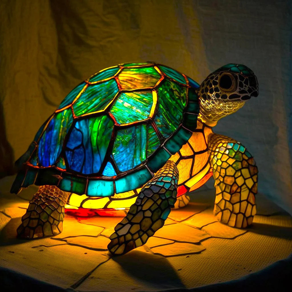 Table Lamp Animal Stained Glass Style LED Accent Light