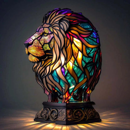 Table Lamp Animal Stained Glass Style LED Accent Light