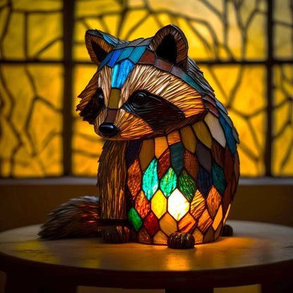 Stained Glass Table Lamp Decorative Animal Design for Bedroom Nightstands 8