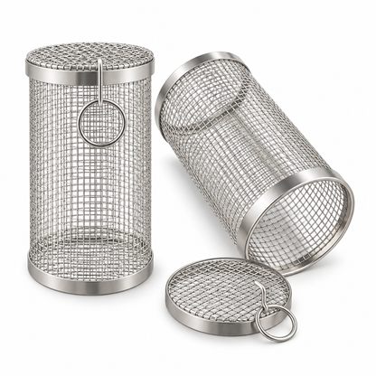 Cesta de acero inoxidable para parrilla, ideal para camping y fácil de limpiar