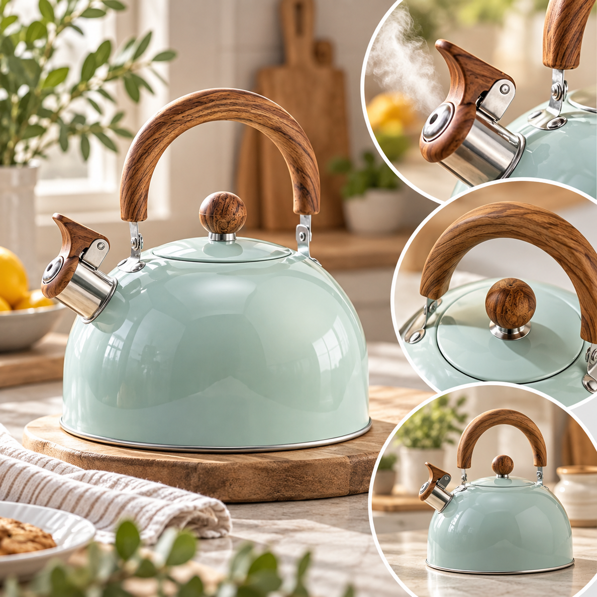 Stainless Steel Whistling Kettle Durable Stove Top Kitchen