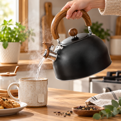 Stainless Steel Whistling Kettle Durable Stove Top Kitchen