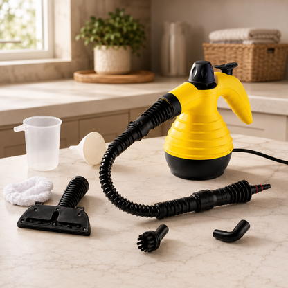 Pulitore a vapore per imbottiti, pavimenti e cucina, design compatto