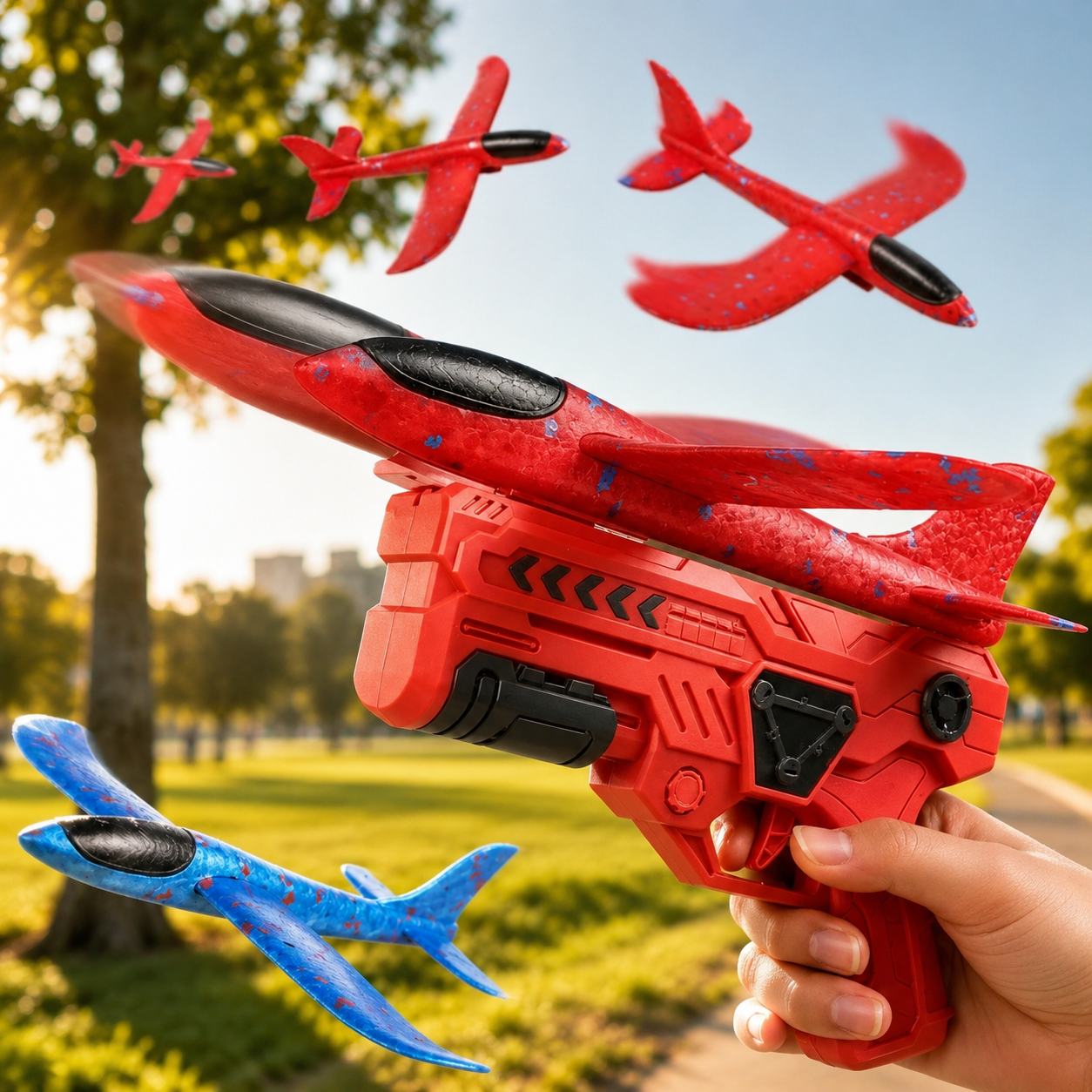 Juguete Lanzador de Aviones para Niños Planeador de Espuma al Aire Libre Catapulta