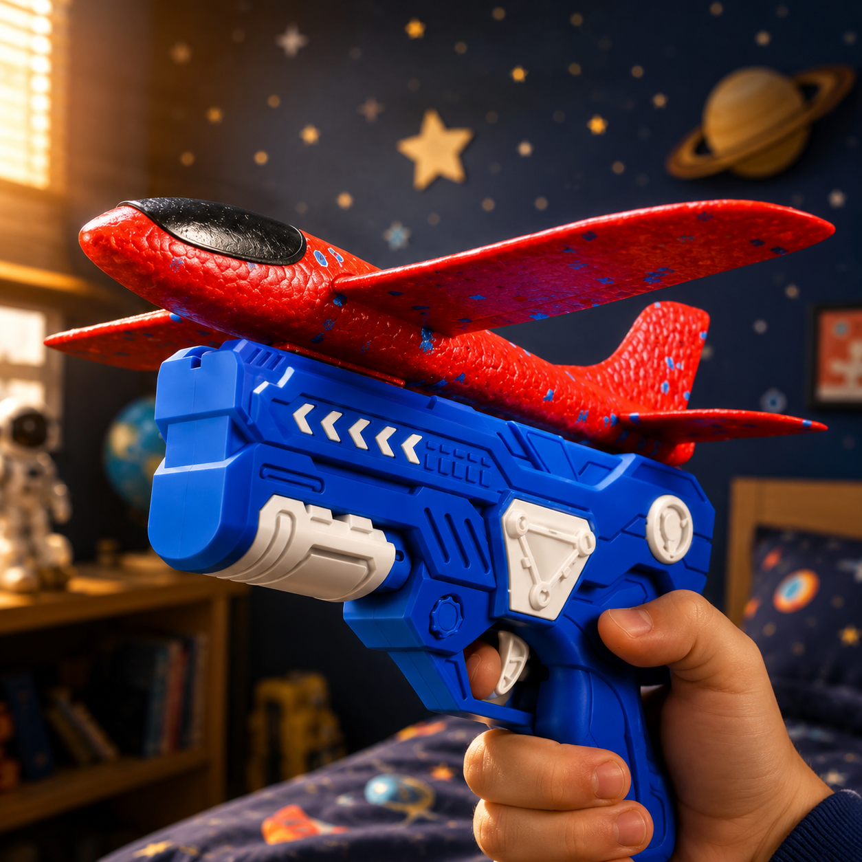 Juguete Lanzador de Aviones para Niños Planeador de Espuma al Aire Libre Catapulta