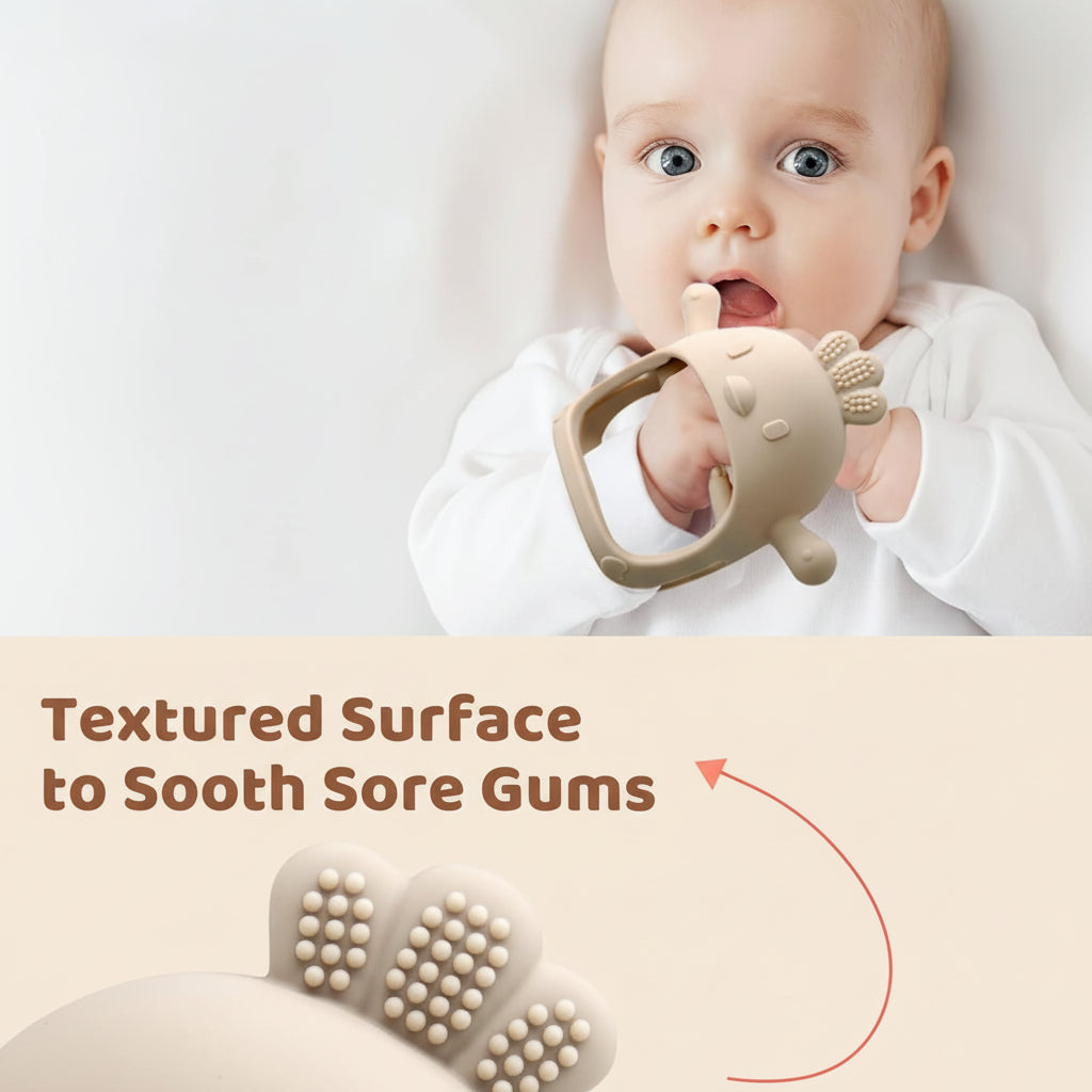 Baby Teething Mitten Silicone Chew Glove Soothing Sore Gums