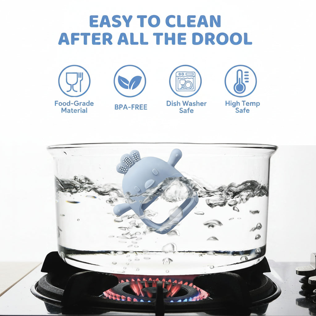 Baby Teething Mitten Silicone Chew Glove Soothing Sore Gums