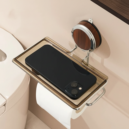 מתקן לנייר טואלט דבק עצמי מנירוסטה לתלייה על הקיר