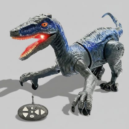 Giocattolo Dinosauro Velociraptor Telecomandato Luci Suoni Spruzzo