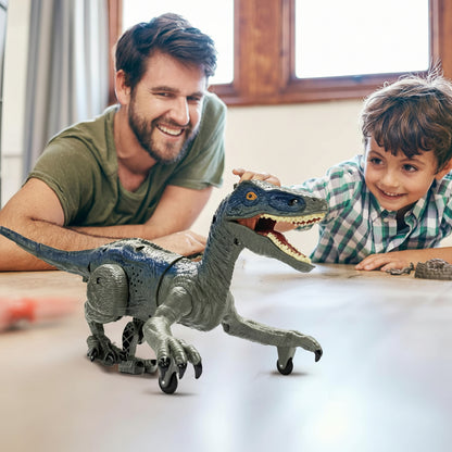 Giocattolo Dinosauro Velociraptor Telecomandato Luci Suoni Spruzzo