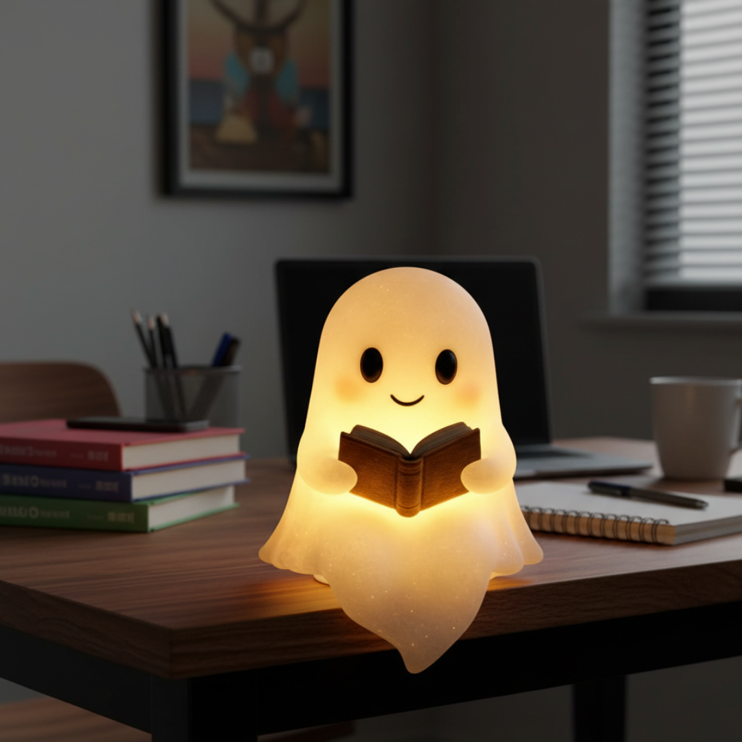 Lámpara de mesa Fantasma Luz nocturna cálida LED Decoración para mesita de noche